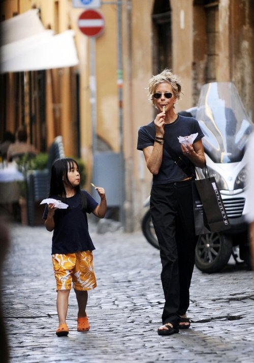 Мэг Райан с дочерью Дэйзи в Италии