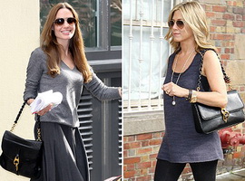 Дженифер Анистон и Анджелина Джоли поразительный бой сумками