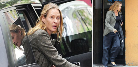 Ума Турман снова напугала поклонников грязной головой и отсутствие макияжа!