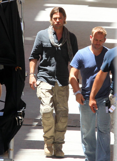 Брэд Питт на съемках «Мировая война Z» на Мальте