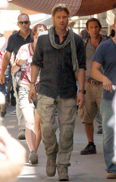 Брэд Питт на съемках «Мировая война Z» на Мальте