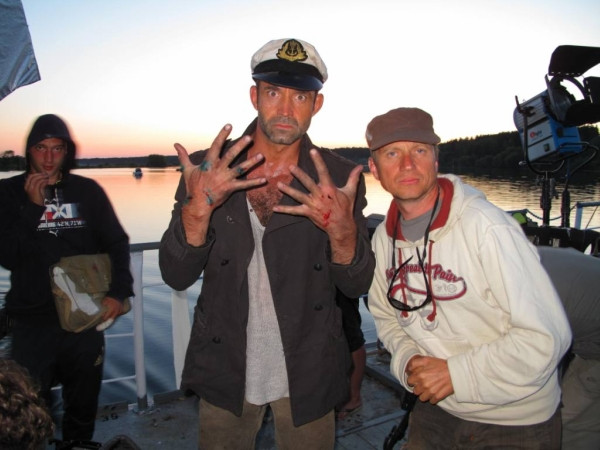 Брутальный Дмитрий Певцов на съемках кинофильма «Баржа»