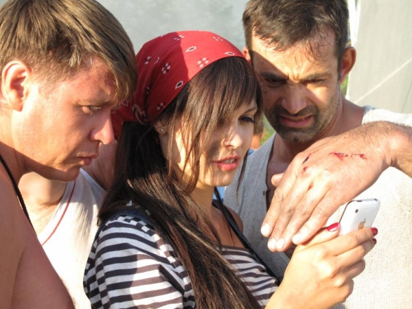 Брутальный Дмитрий Певцов на съемках кинофильма «Баржа»