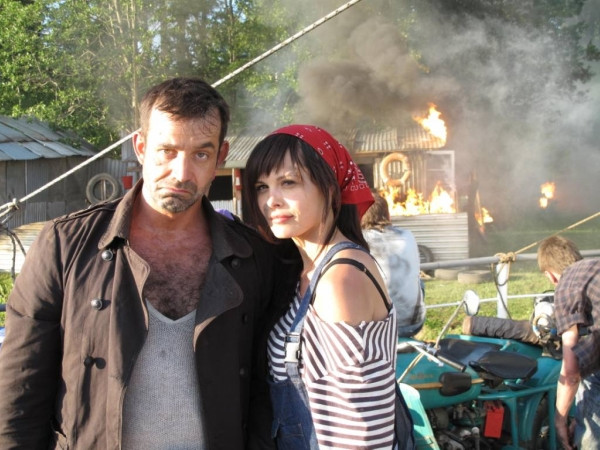 Брутальный Дмитрий Певцов на съемках кинофильма «Баржа»